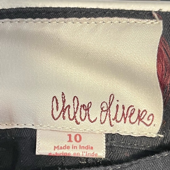 Anthropologie Chloe Oliver Black Embroidered Dash Dash Shorts Size 10 - Picture 5 of 8